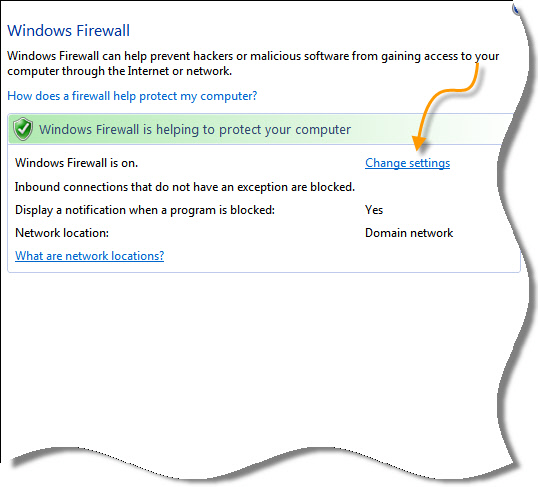 Change Firewall Settings